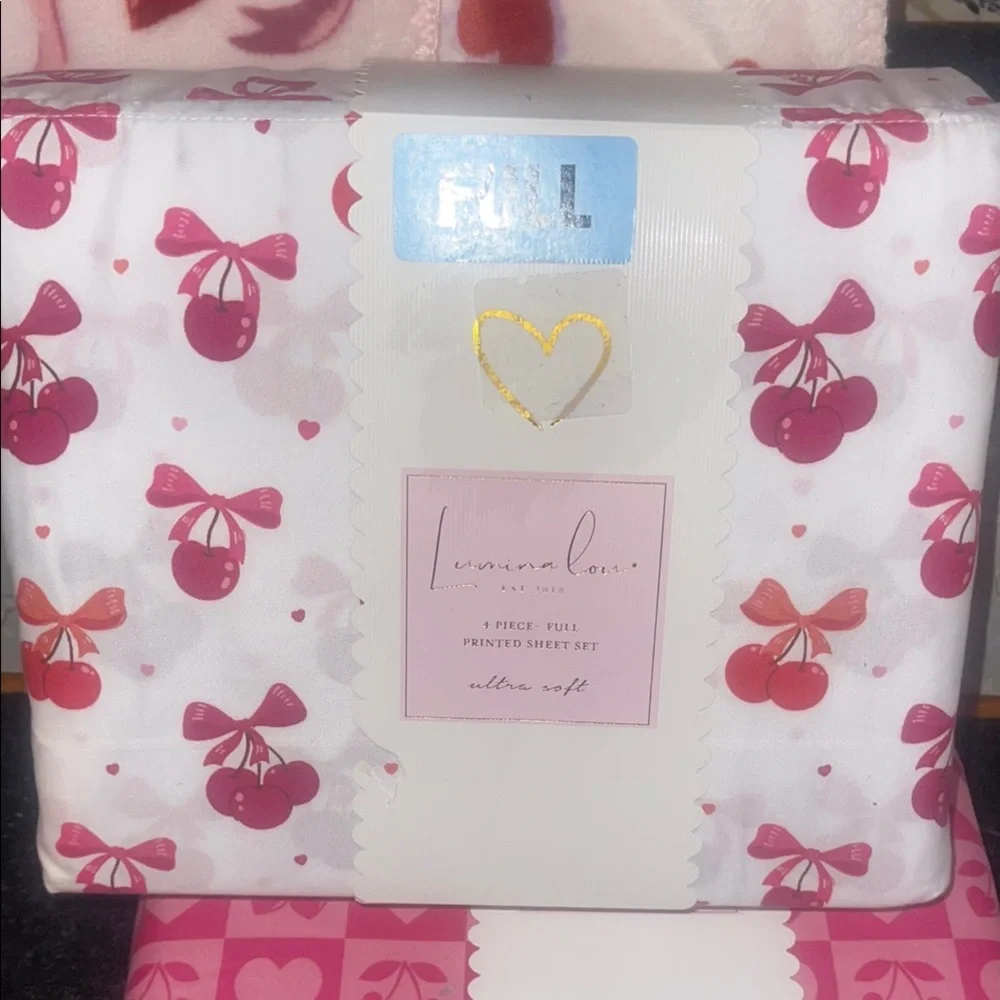 Lauren Love Cherry Print Sheet Set - Full